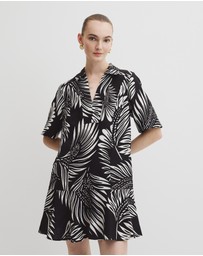 Country Road - Print Linen Popover Dress