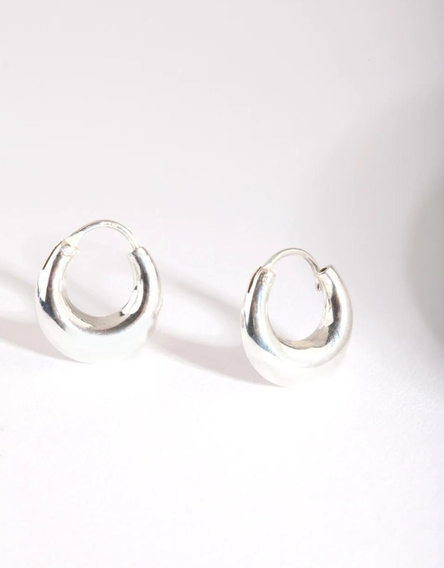 Lovisa - Silver Mini Chubby Huggie Earrings
