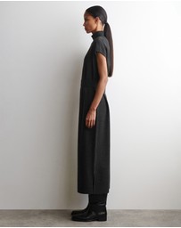 COS - Belt-Detail Merino Wool Funnel Dress