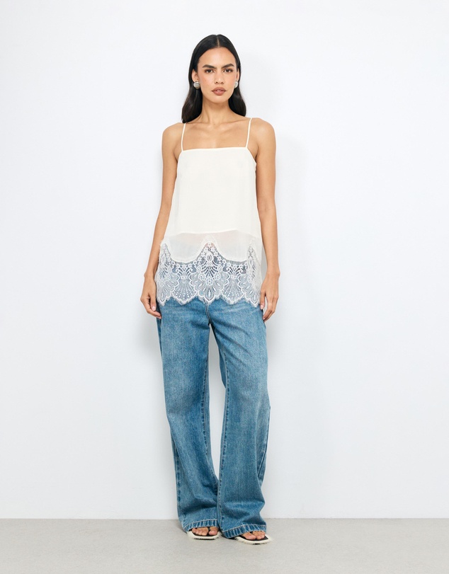 AERE - Alina Lace Trim Cami Top