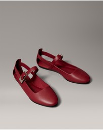 Calvin Klein - Leather Airfit Cushioned Ballerinas