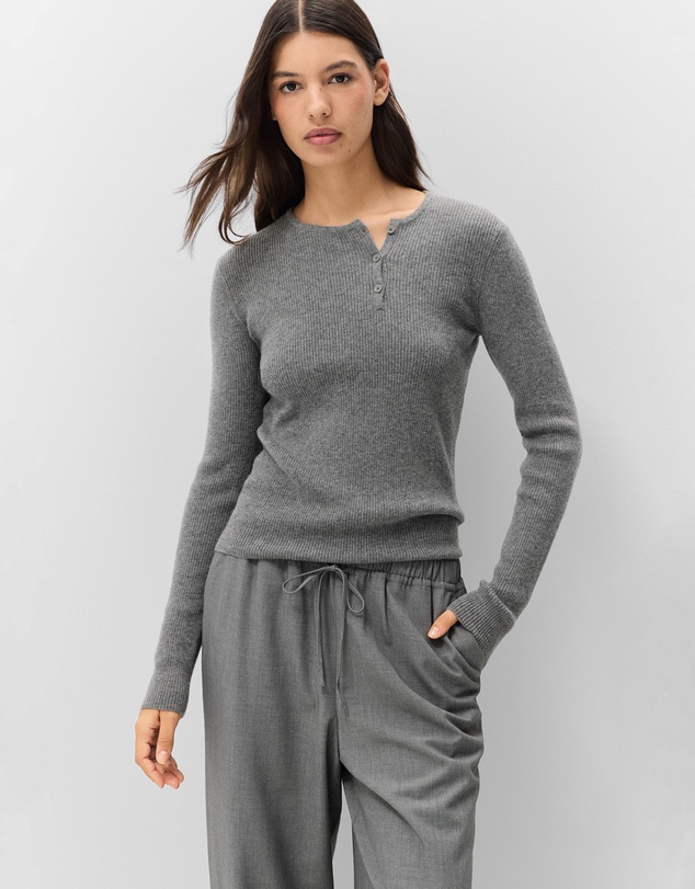 UNISON - Wool Henley Knit