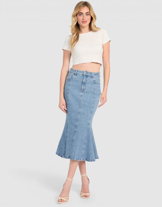 GUESS - Lia Denim Midi Skirt