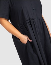 Love Your Wardrobe - Natalie Poplin Maxi Shirt Dress