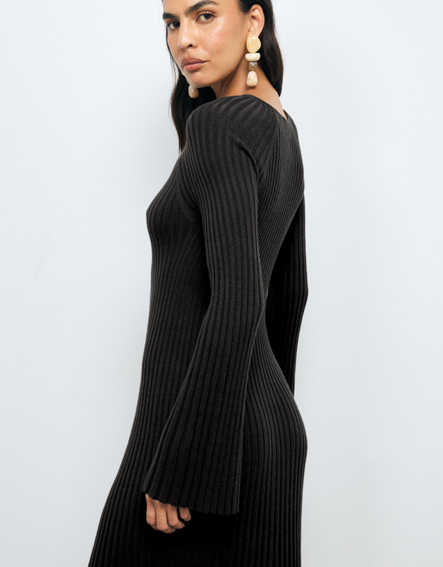 Revibe - Repaired AERE Indi Accordian Pleated Organic Knit Dress - AU 18