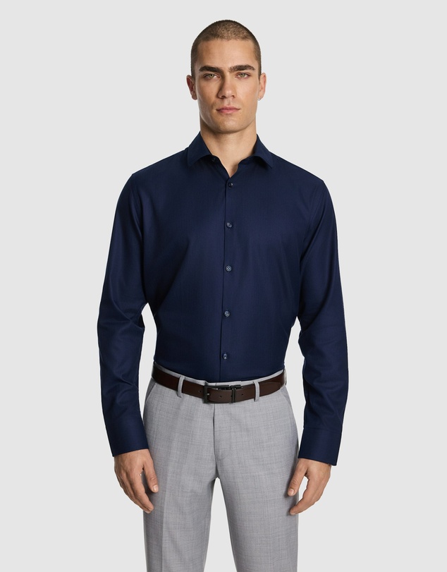 yd. - Monaco Pure Cotton Textured Dress Shirt