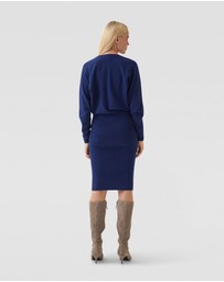 Oxford - Francesca V-Neck Knitted Dress