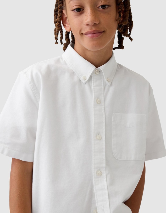 GAP - Short Sleeve Standard Oxford Shirt - Kids