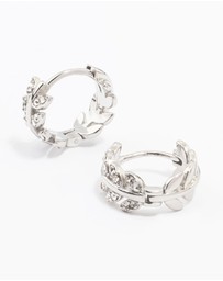 Lovisa - Surgical Steel Diamante Leaf Huggie Earrings