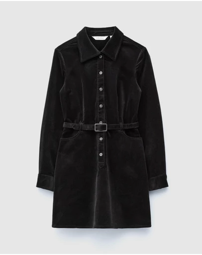 & Other Stories - Belted Velvet Mini Dress