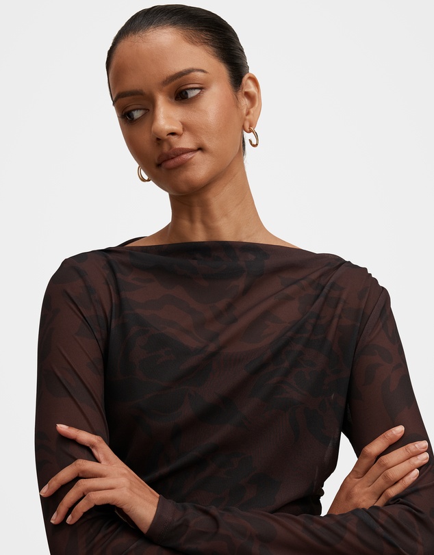 Forever New Petite - Georgia Petite Long Sleeves Mesh Midi Dress