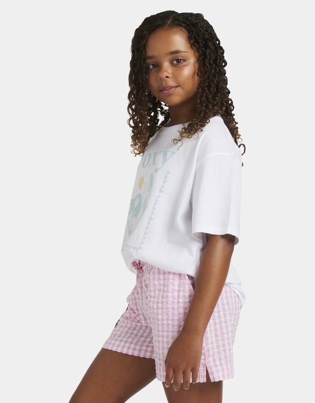 Roxy - Girls 8 to 16 Daisy Check Lekeito Elastic Waist Shorts