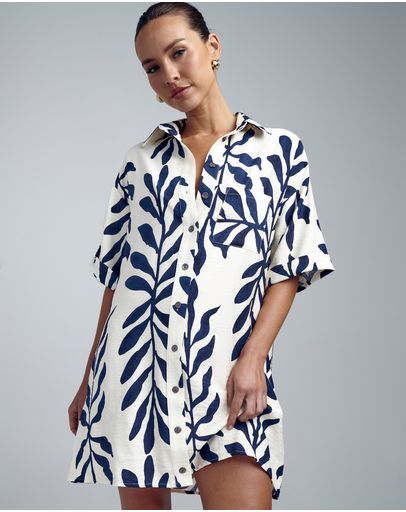 Navy Blue Leaf