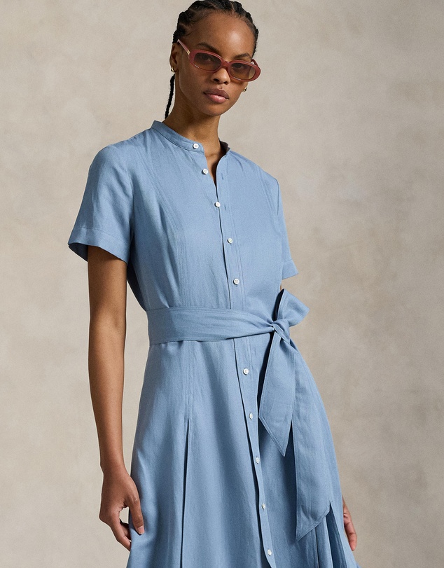 Polo Ralph Lauren - Belted Silk-Blend A-Line Dress