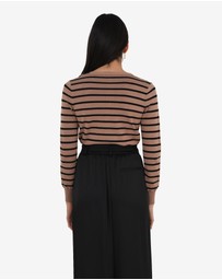 Forcast - Arabell V-Neck Striped Cardigan