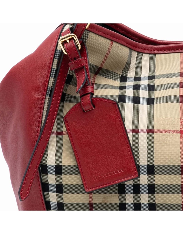 Pre-Loved by Azura Reborn - Pre-Loved Small Haymarket Check Canvas and Leather Canterbury Tote