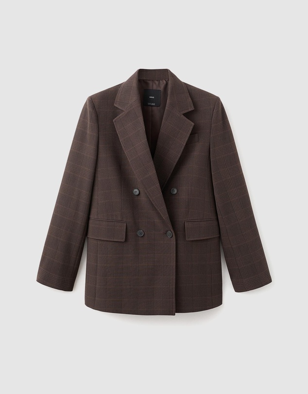 M.N.G - Double-Breasted Check Suit Jacket