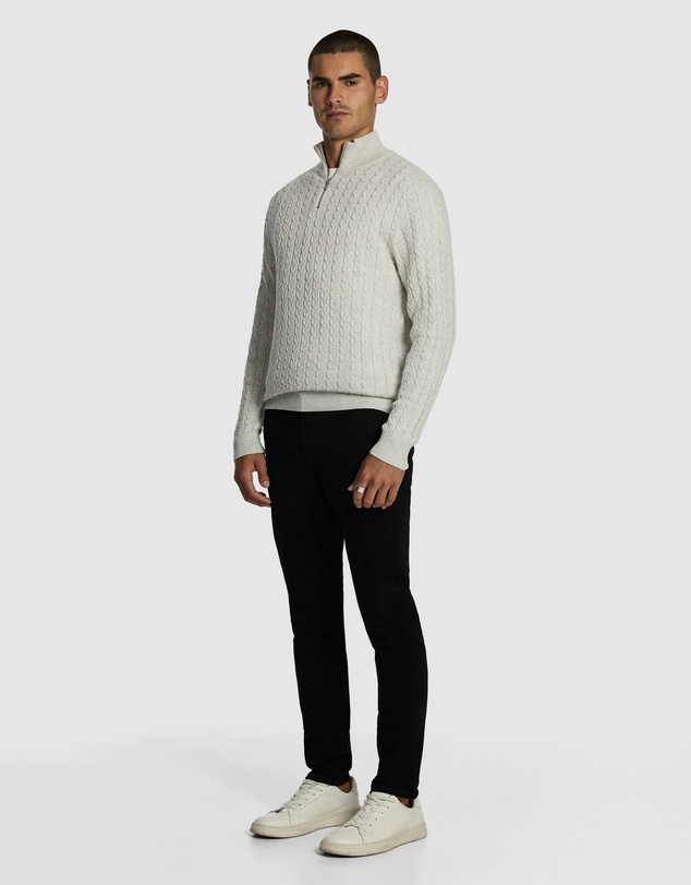 yd. - Eddie 1/4 Zip Cable Knit