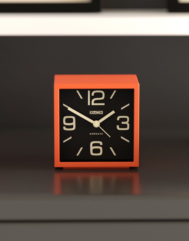 Newgate - Newgate Cube Mantel Clock-Pumpkin Orange