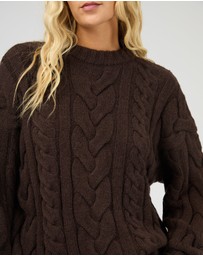 All About Eve - Higgins Cable Knit Brown
