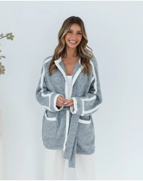 Esther & Co - Adelle Coatigan - Grey Print