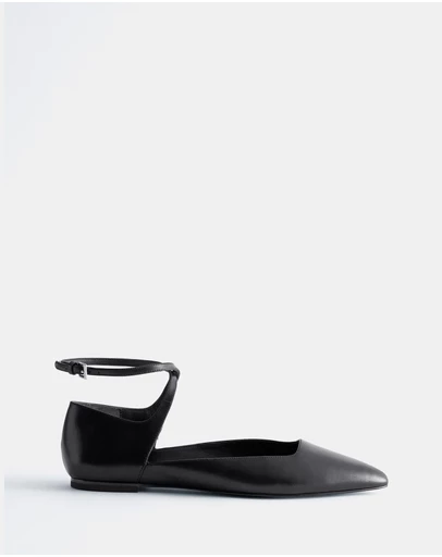 & Other Stories - Leather Cross-Strap Ballet Flats