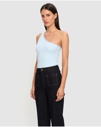 KIVARI - Tallulah One Shoulder Rib Tank