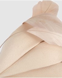 Max Alexander - Large Nude Satin Bow Racing Fascinator