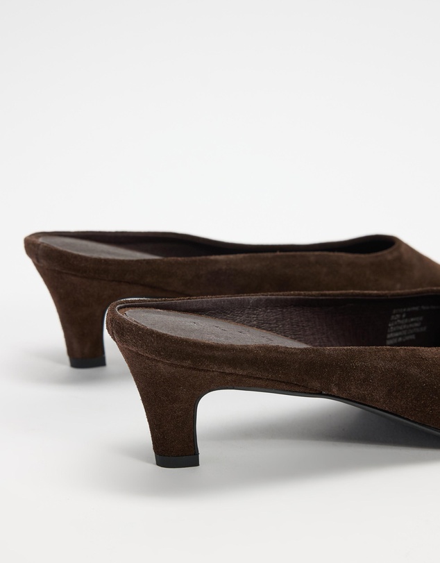 AERE - Tala Heeled Suede Mules
