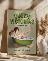 Olive et Oriel - Queen Victoria English Gin Bath Pinup Girl by The Whiskey Ginger Art Print