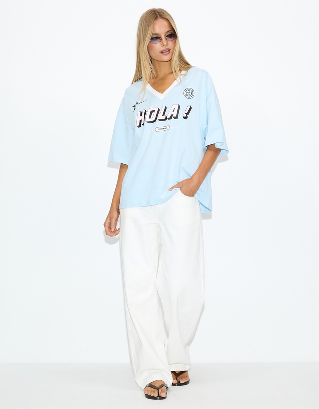 Dazie - Team Argentina Oversized V Neck Graphic Tee