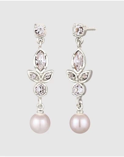 Elli Jewelry - Crystal Blossom Drop Earrings in 925 Silver