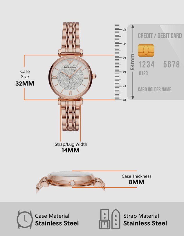 Emporio Armani - Rose Gold Tone Analogue Watch
