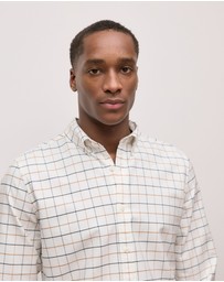 Trenery - Fine Check Oxford Shirt in Marshmallow