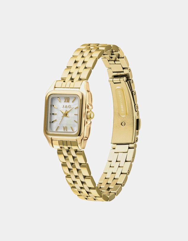 Jag - Berrima Womens White MOP Dial 20.3mm Gold Watch