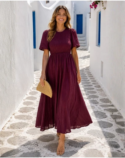 Esther & Co - Iolana Dress - Wine