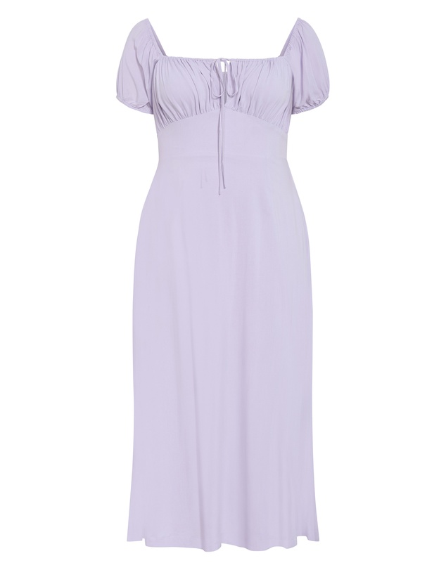 City Chic - Plus size Abbie Short Sleeve Maxi Dress - lilac