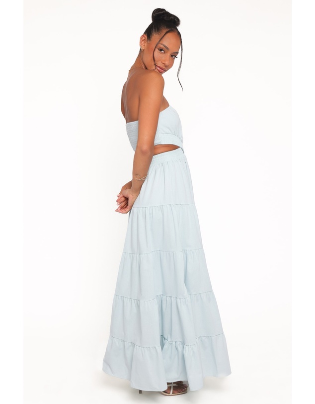 Petal & Pup - Cadence Strapless Maxi Dress - Blue