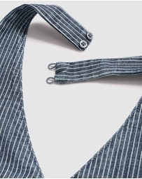 M.N.G - Striped Crossover Denim Top