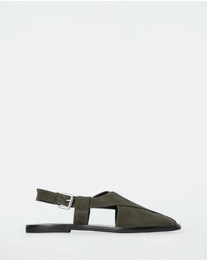 COS - Crossover Leather Slingback Sandals - Women's