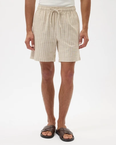 AERE - Summer Stripe Cotton Shorts