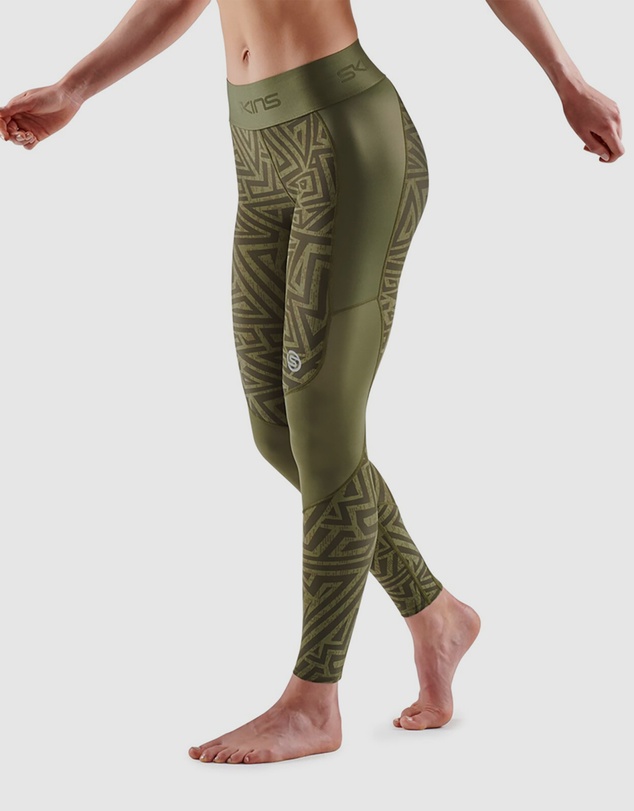 SKINS - SKINS Compression Women's Series-3 Clothing Long Tight Khaki Angle