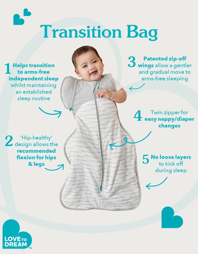 Love to Dream - Swaddle Up™ Transition Bag 0.2 TOG White Starlight