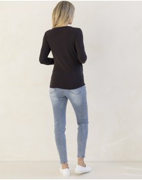 Angel Maternity - Annie Maternity/ Nursing Soft Nursing Top In Black