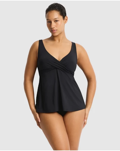 Sea Level Australia - Essentials Cross Front Swing Singlet Top Black