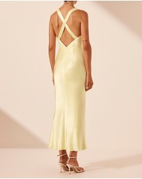 Shona Joy - La Lune Plunged Cross Back Midi Dress