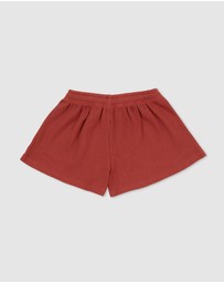 Olive & The Captain - Rust Waffle Wide Shorts