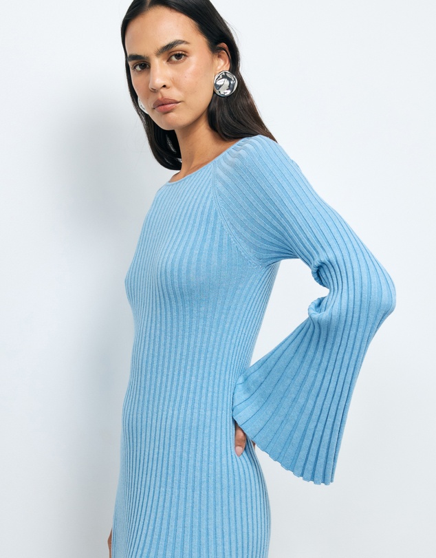 AERE - Indi Accordian Pleated Organic Knit Dress