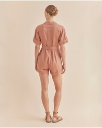 Amelius - Surreal Linen Playsuit