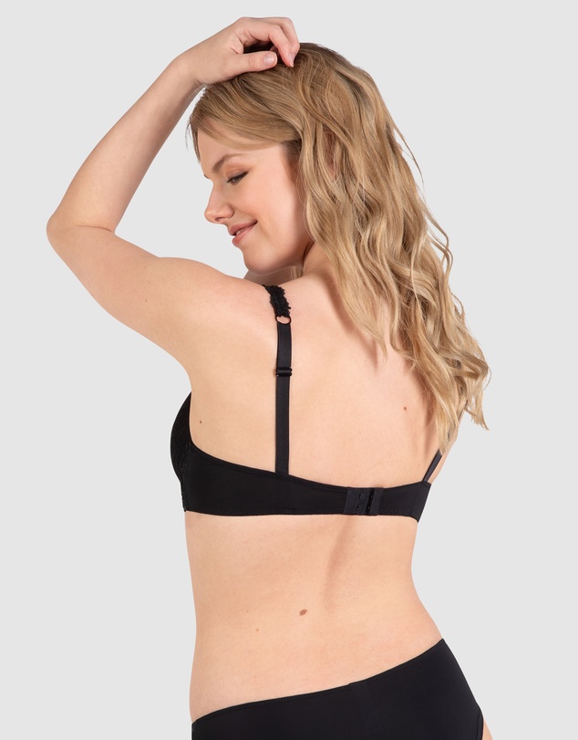 Naturana - Seamless Padded Underwire T-Shirt Bra With Lace Straps